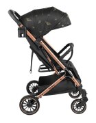 Tulano Carucior sport copii Lagos 35 Black Gold cu pliere compacta tip troller husa picioare impermeabila si suport pahar incluse roti pivotante cu suspensii integrate parasolar XXL greutate admisa 15 kg