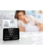 Tulano Incalzitor si sterilizator dublu pentru biberoane Ellie 45 cu 7 functii si afisaj digital lumina de veghe fara Bpa termostat inteligent cu setare temperatura