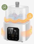 Tulano Incalzitor si sterilizator electric digital 8-in-1 Ellie 55 XL cu telecomandacapacitate 4 biberoaneecran tactil LCDsenzor mentinere temperatura 48 ore