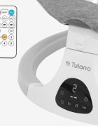 Tulano Leagan electric pentru copii Astrid Gri 35 cu Bluetooth senzor de miscare si telecomanda 5 viteze de leganarepliabil compact capotina reglabila cu plasa insecte
