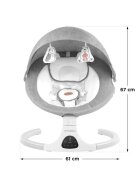 Tulano Leagan electric pentru copii Astrid Gri 35 cu Bluetooth senzor de miscare si telecomanda 5 viteze de leganarepliabil compact capotina reglabila cu plasa insecte