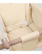 Tulano Leagan textil din lemn pentru copii Hop 30 Beige cu centura de sigurantaspatarsezut moale cu husa din bumbac utilizare interiorexterior greutate admisa 60 kg