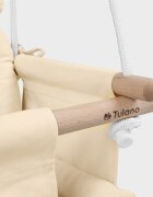 Tulano Leagan textil din lemn pentru copii Hop 30 Beige cu centura de sigurantaspatarsezut moale cu husa din bumbac utilizare interiorexterior greutate admisa 60 kg
