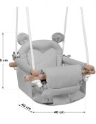 Tulano Leagan textil din lemn pentru copii Hop 30 Grey cu centura de sigurantaspatarsezut moale cu husa din bumbac utilizare interiorexterior greutate admisa 60 kg