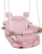 Tulano Leagan textil din lemn pentru copii Hop 30 Pink cu centura de sigurantaspatarsezut moale cu husa din bumbac utilizare interiorexterior greutate admisa 60 kg