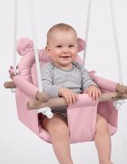 Tulano Leagan textil din lemn pentru copii Hop 30 Pink cu centura de sigurantaspatarsezut moale cu husa din bumbac utilizare interiorexterior greutate admisa 60 kg