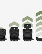 Tulano Scaun auto copii 2in1 I-Size Joy 20 Black 100-150 cm cu spatar detasabilcertificat ECE R129suport pahar si 2 parasolare inclusetetiera reglabila 13 pozitii distincte