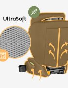 Tulano Scaun auto copii 2in1 I-Size Joy 20 Black 100-150 cm cu spatar detasabilcertificat ECE R129suport pahar si 2 parasolare inclusetetiera reglabila 13 pozitii distincte