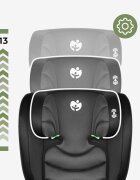 Tulano Scaun auto copii 2in1 I-Size Joy 20 BlackGrey 100-150 cm cu spatar detasabilcertificat ECE R129suport pahar si 2 parasolare inclusetetiera reglabila 13 pozitii distincte