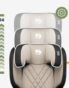Tulano Scaun auto copii cu isofix 2in1 I-Size Joy 45 Beige 100-150 cm cu spatar detasabilcertificat ECE R129tetiera reglabila 14 pozitii sistem protectie impact lateral SIP2 parasolare auto incluse