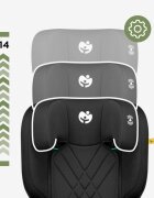 Tulano Scaun auto copii cu isofix 2in1 I-Size Joy 45 Black 100-150 cm cu spatar detasabilcertificat ECE R129tetiera reglabila 14 pozitii sistem protectie impact lateral SIP2 parasolare auto incluse
