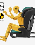 Tulano Scaun auto copii cu isofix 2in1 I-Size Joy 45 Green 100-150 cm cu spatar detasabilcertificat ECE R129tetiera reglabila 14 pozitii sistem protectie impact lateral SIP2 parasolare auto incluse