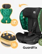 Tulano Scaun auto copii cu isofix Zooma 55 BlackGreen i-Size 76-150 cmSIP GuardFixstructura pliabila compatibila aviontetiera cu spuma de memorie si inaltime reglabila4 pozitii inclinare spatargeanta inclusa