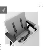 Tulano Scaun de masa copii Morsel 25 GreyBlack pliabil ultra compact 9cm tavita reglabila centuri de siguranta greutate admisa 15 kg