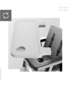 Tulano Scaun de masa copii Morsel 25 GreyBlack pliabil ultra compact 9cm tavita reglabila centuri de siguranta greutate admisa 15 kg