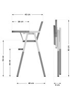 Tulano Scaun de masa copii Morsel 25 GreyWhite pliabil ultra compact 9cm tavita reglabila centuri de siguranta greutate admisa 15 kg
