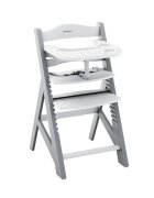 Tulano Scaun de masa copii multifunctional 4-in-1 Morsel 40 GreyWhite structura din lemn rezistent11 nivele de inaltime tavita dublarecomandat 6luni-12 anigreutate admisa 40 kg