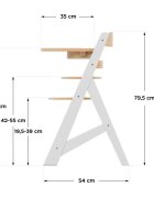 Tulano Scaun de masa copii multifunctional 4-in-1 Morsel 40 WhiteNatural structura din lemn rezistent11 nivele de inaltime tavita dublarecomandat 6luni-12 anigreutate admisa 40 kg