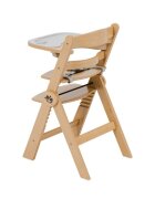 Tulano Scaun de masa copii multifunctional 4-in-1 Morsel 45 Natural structura din lemn rezistentpliabil9 nivele de inaltime tavita dublarecomandat 6luni-12 anigreutate admisa 40 kg