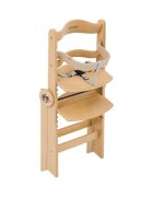Tulano Scaun de masa copii multifunctional 4-in-1 Morsel 45 Natural structura din lemn rezistentpliabil9 nivele de inaltime tavita dublarecomandat 6luni-12 anigreutate admisa 40 kg