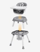 Tulano Scaun de masa transformabil 9in1 pentru copii Morsel 50 Grey multifunctionalmasuta cu placa lego