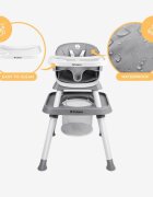 Tulano Scaun de masa transformabil 9in1 pentru copii Morsel 50 Grey multifunctionalmasuta cu placa lego