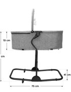 Tulano Sezlong balansoar multifunctional 4-in-1 Moon 35 Grey cu sistem de leganareutilizare tip patutspatar reglabil5 nivele de inaltimecenturi de sigurantasalteluta reductorcadru din otelbara cu jucarii