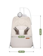 Tulano Sezlong balansoar pentru bebelusi Moon 10 Beige cu centura de sigurantabara cu jucariibaza antiderapantapana la 9 kgpliere compacta