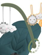 Tulano Sezlong balansoar pentru bebelusi Moon 10 Green cu centura de sigurantabara cu jucariibaza antiderapantapana la 9 kgpliere compacta
