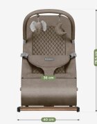 Tulano Sezlong balansoar pentru bebelusi Moon 30 Beige cu spatar reglabil in 4 pozitiicentura de sigurantasezut anatomicbara cu jucariipliere compactabaza antiderapantatapiterie UltraSoft