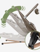 Tulano Sezlong balansoar pentru bebelusi Moon 30 Beige cu spatar reglabil in 4 pozitiicentura de sigurantasezut anatomicbara cu jucariipliere compactabaza antiderapantatapiterie UltraSoft