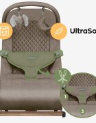 Tulano Sezlong balansoar pentru bebelusi Moon 30 Beige cu spatar reglabil in 4 pozitiicentura de sigurantasezut anatomicbara cu jucariipliere compactabaza antiderapantatapiterie UltraSoft