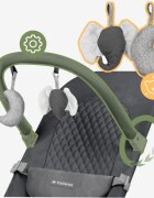 Tulano Sezlong balansoar pentru bebelusi Moon 30 Graphite cu spatar reglabil in 4 pozitiicentura de sigurantasezut anatomicbara cu jucariipliere compactabaza antiderapantatapiterie UltraSoft