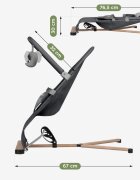 Tulano Sezlong balansoar pentru bebelusi Moon 30 Graphite cu spatar reglabil in 4 pozitiicentura de sigurantasezut anatomicbara cu jucariipliere compactabaza antiderapantatapiterie UltraSoft