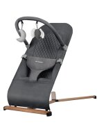 Tulano Sezlong balansoar pentru bebelusi Moon 30 Graphite cu spatar reglabil in 4 pozitiicentura de sigurantasezut anatomicbara cu jucariipliere compactabaza antiderapantatapiterie UltraSoft