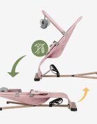Tulano Sezlong balansoar pentru bebelusi Moon 30 Pink cu spatar reglabil in 4 pozitiicentura de sigurantasezut anatomicbara cu jucariipliere compactabaza antiderapantatapiterie UltraSoft