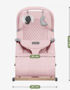 Tulano Sezlong balansoar pentru bebelusi Moon 30 Pink cu spatar reglabil in 4 pozitiicentura de sigurantasezut anatomicbara cu jucariipliere compactabaza antiderapantatapiterie UltraSoft