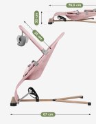 Tulano Sezlong balansoar pentru bebelusi Moon 30 Pink cu spatar reglabil in 4 pozitiicentura de sigurantasezut anatomicbara cu jucariipliere compactabaza antiderapantatapiterie UltraSoft