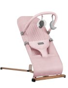 Tulano Sezlong balansoar pentru bebelusi Moon 30 Pink cu spatar reglabil in 4 pozitiicentura de sigurantasezut anatomicbara cu jucariipliere compactabaza antiderapantatapiterie UltraSoft