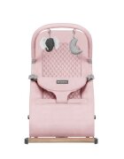 Tulano Sezlong balansoar pentru bebelusi Moon 30 Pink cu spatar reglabil in 4 pozitiicentura de sigurantasezut anatomicbara cu jucariipliere compactabaza antiderapantatapiterie UltraSoft