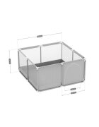 Tulano Tarc de joaca copii Cozy 20 Grey 130x130x65cmutilizare interiorexterior cadru metalic usa cu fermoar husa din plasa respirabila colturi rotunjite ventuze anti-alunecare geanta transport inclusa