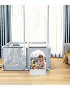 Tulano Tarc de joaca copii Cozy 20 Grey 130x130x65cmutilizare interiorexterior cadru metalic usa cu fermoar husa din plasa respirabila colturi rotunjite ventuze anti-alunecare geanta transport inclusa