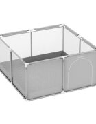 Tulano Tarc de joaca copii Cozy 20 Grey 130x130x65cmutilizare interiorexterior cadru metalic usa cu fermoar husa din plasa respirabila colturi rotunjite ventuze anti-alunecare geanta transport inclusa