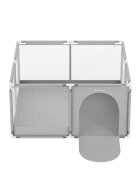 Tulano Tarc de joaca copii Cozy 20 Grey 130x130x65cmutilizare interiorexterior cadru metalic usa cu fermoar husa din plasa respirabila colturi rotunjite ventuze anti-alunecare geanta transport inclusa