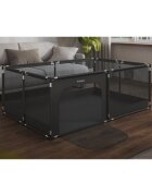 Tulano Tarc de joaca copii Cozy 22 Graphite 120x180x66cmutilizare interiorexterior cadru metalic usa cu fermoar husa din plasa respirabila colturi rotunjite ventuze anti-alunecare geanta transport inclusa