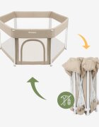 Tulano Tarc de joaca pliabil pentru copii Cozy 30 Beige utilizare interiorexterior usa cu fermoarpereti din plasa respirabila geanta transport