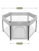 Tulano Tarc de joaca pliabil pentru copii Cozy 30 Grey utilizare interiorexterior usa cu fermoarpereti din plasa respirabila geanta transport