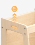 Tulano Turn de invatare multifunctional 3-in-1 Mooby 35 Natural cu structura rezistenta din MDF laminatmargini rotunjitetabla de desen integratabariera de sigurantagreutate admisa 60 kg