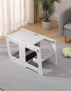 Tulano Turn de invatare multifunctional 3-in-1 Mooby 35 White cu structura rezistenta din MDF laminatmargini rotunjitetabla de desen integratabariera de sigurantagreutate admisa 60 kg