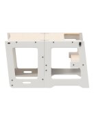 Tulano Turn de invatare multifunctional 3-in-1 Mooby 35 WhiteNatural cu structura rezistenta din MDF laminatmargini rotunjitetabla de desen integratabariera de sigurantagreutate admisa 60 kg